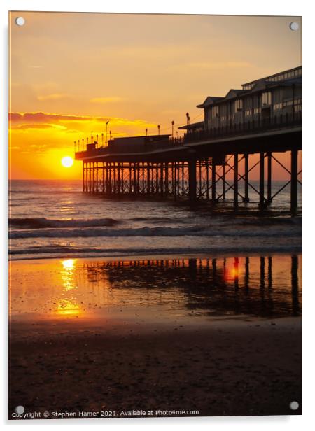 Pier Sunrise Acrylic by Stephen Hamer
