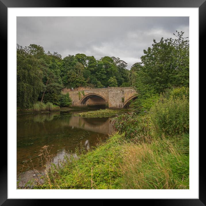 Walkworth Bridge crossing the River Coquet Framed Mounted Print by mark james