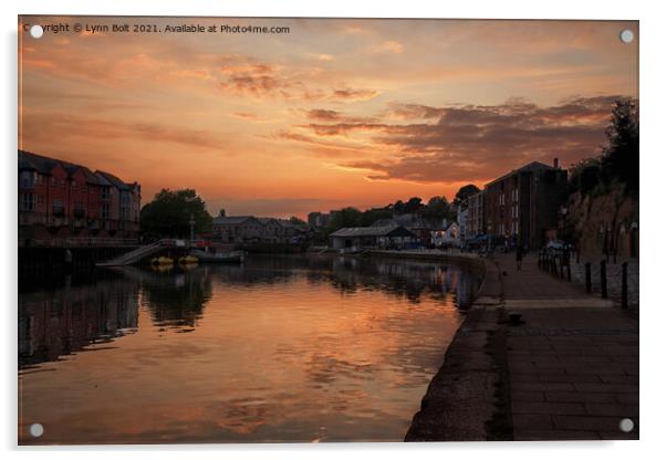 Sunset Exeter Quays Acrylic by Lynn Bolt
