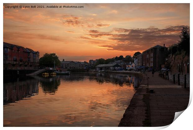 Sunset Exeter Quays Print by Lynn Bolt