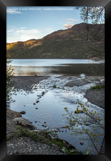 Waters edge Ullswater Framed Print by Kevin White