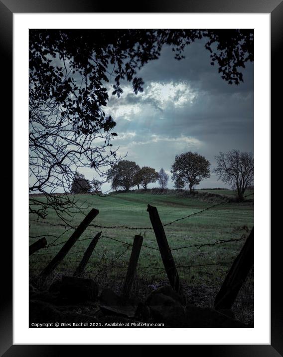 Yorkshire moody fields Framed Mounted Print by Giles Rocholl