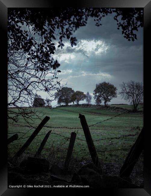 Yorkshire moody fields Framed Print by Giles Rocholl