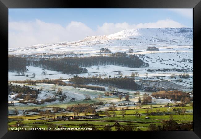 Snow Yorkshire Dales Framed Print by Giles Rocholl