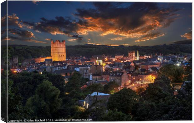 Richmond sunset Yorkshire Canvas Print by Giles Rocholl