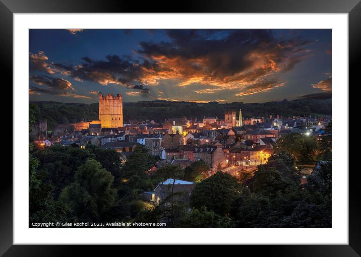 Richmond sunset Yorkshire Framed Mounted Print by Giles Rocholl
