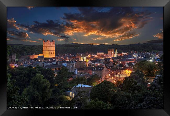 Richmond sunset Yorkshire Framed Print by Giles Rocholl