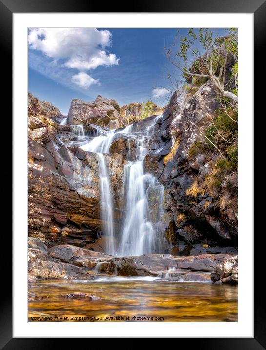 Ben Hope Waterfall Framed Mounted Print by Alan Simpson