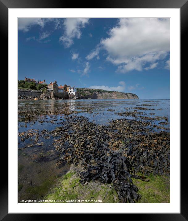 Robin Hoods Bay Yorkshire Framed Mounted Print by Giles Rocholl