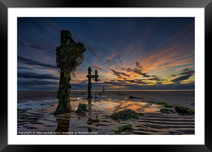 Spurn point sunset Yorkshire Framed Mounted Print by Giles Rocholl