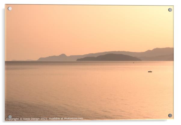 Golden Dawn over Mirabello Bay, Crete, Greece Acrylic by Kasia Design