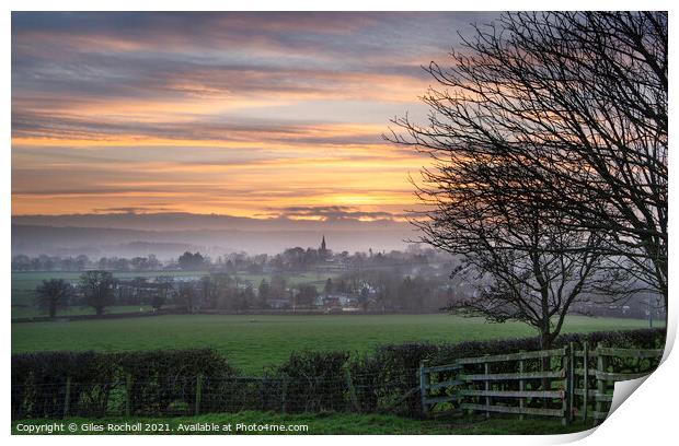 Weeton village Yorkshire Print by Giles Rocholl