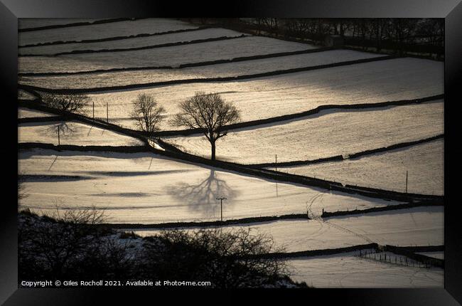 Snow Kettlewell Yorkshire Framed Print by Giles Rocholl