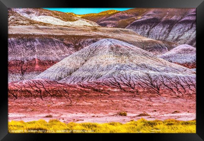 Colorful The Tepees Painted Desert Petrified Forest National Par Framed Print by William Perry