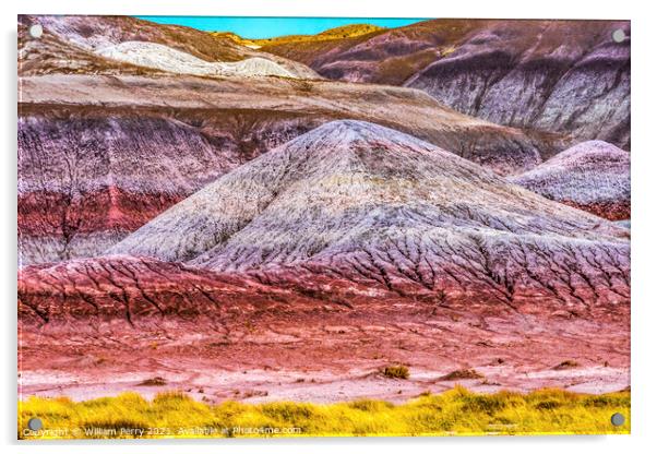 Colorful The Tepees Painted Desert Petrified Forest National Par Acrylic by William Perry