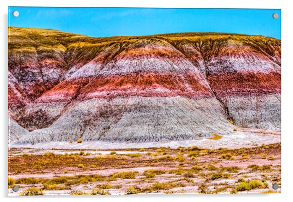 Colorful The Tepees Painted Desert Petrified Forest National Par Acrylic by William Perry