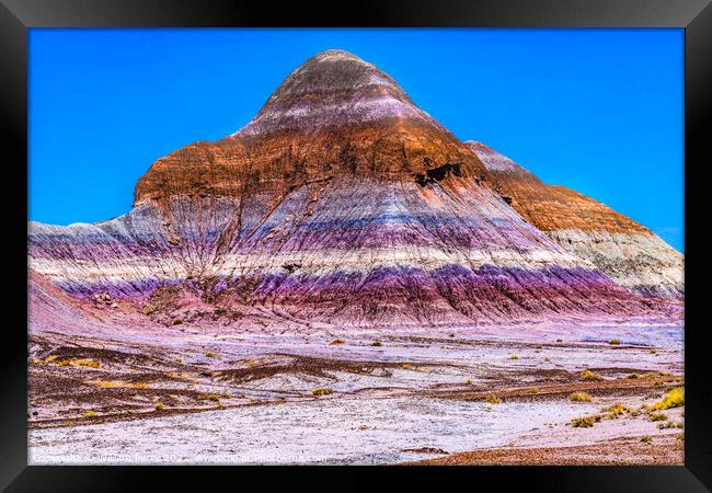 Colorful The Tepees Painted Desert Petrified Forest National Par Framed Print by William Perry