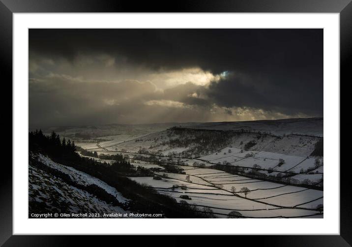 Dramatic storm Wharfedale Yorkshire Framed Mounted Print by Giles Rocholl