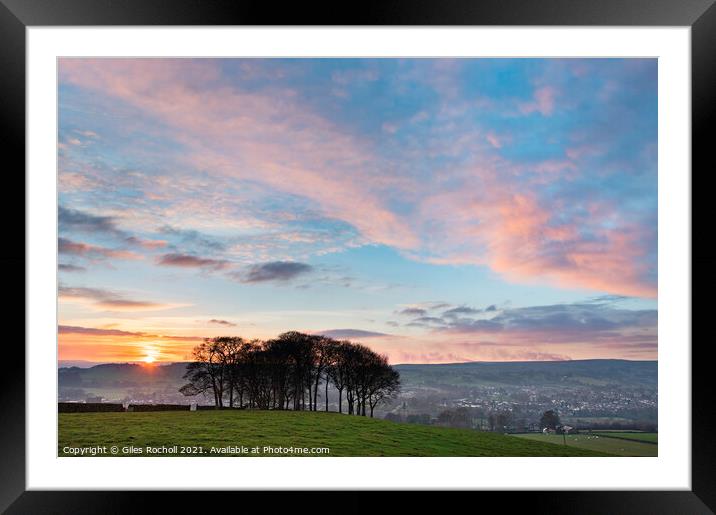 Sunset Yorkshire Moors Framed Mounted Print by Giles Rocholl