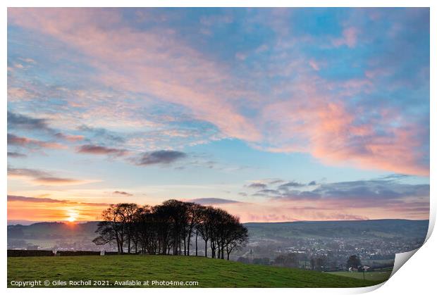 Sunset Yorkshire Moors Print by Giles Rocholl