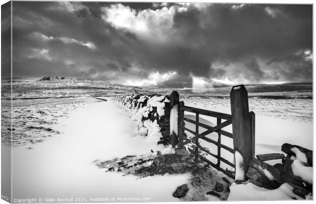 Snow Yorkshire Dales Canvas Print by Giles Rocholl