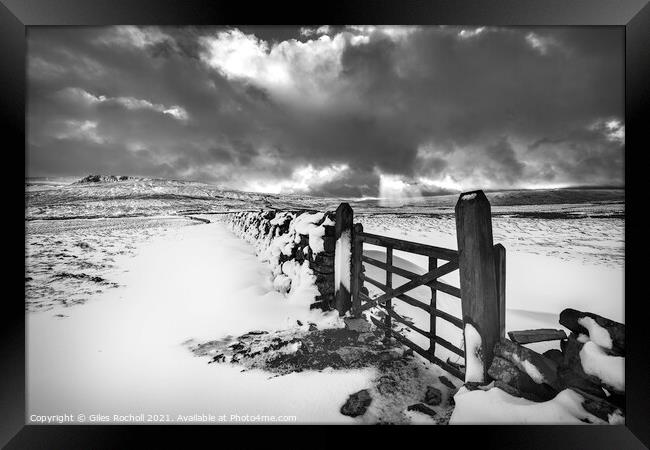 Snow Yorkshire Dales Framed Print by Giles Rocholl