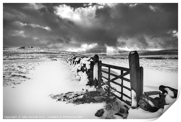 Snow Yorkshire Dales Print by Giles Rocholl