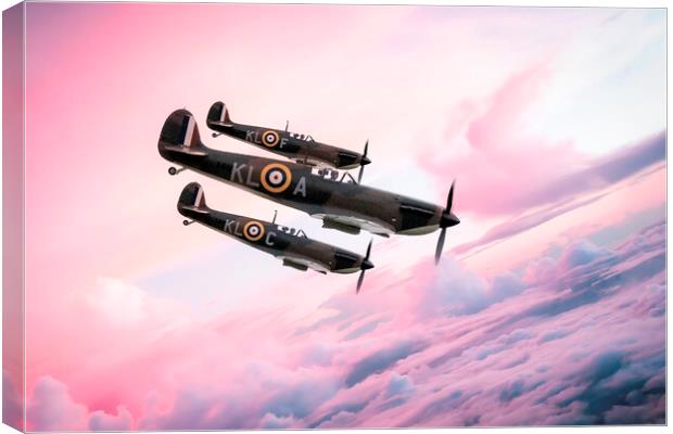 Spitfires Dive In Canvas Print by J Biggadike