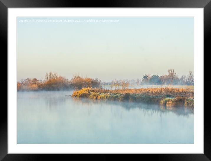 River Cam a misty Winters morning Framed Mounted Print by Veronica in the Fens