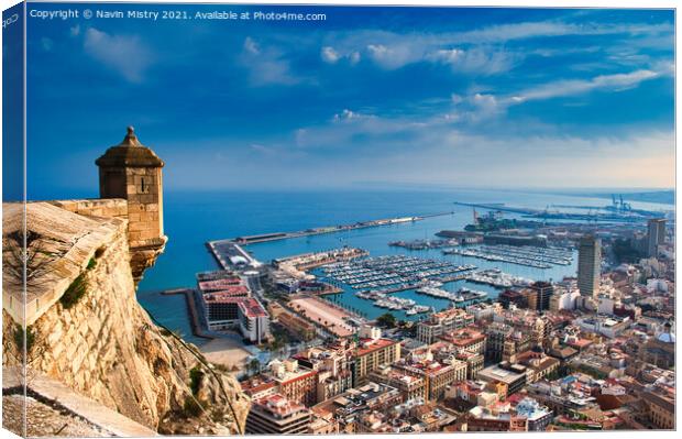 A view of Alicante Marina  Canvas Print by Navin Mistry