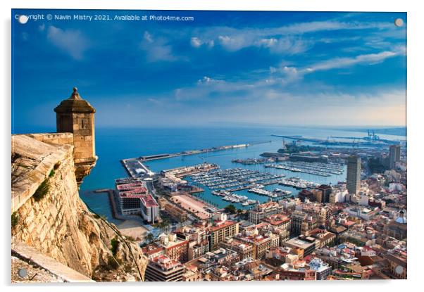 A view of Alicante Marina  Acrylic by Navin Mistry