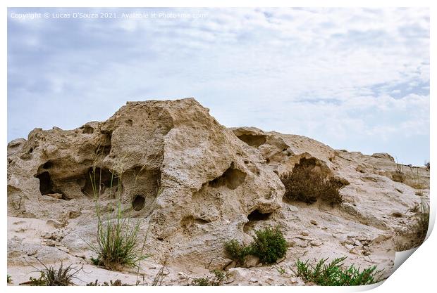 Volcanic rocks at Al Ghariya, Qatar Print by Lucas D'Souza