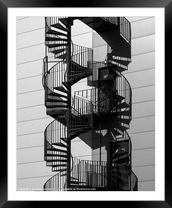 Helix spiral stairs Framed Mounted Print by Giles Rocholl