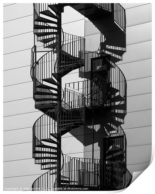 Helix spiral stairs Print by Giles Rocholl