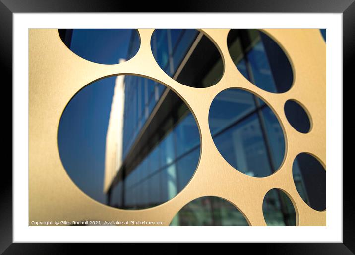Abstract architecture art gold Framed Mounted Print by Giles Rocholl