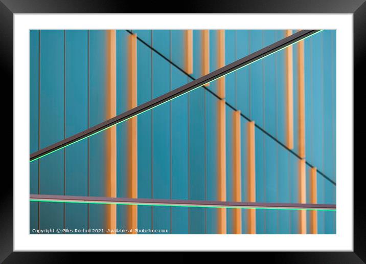 Modern office art lines Framed Mounted Print by Giles Rocholl