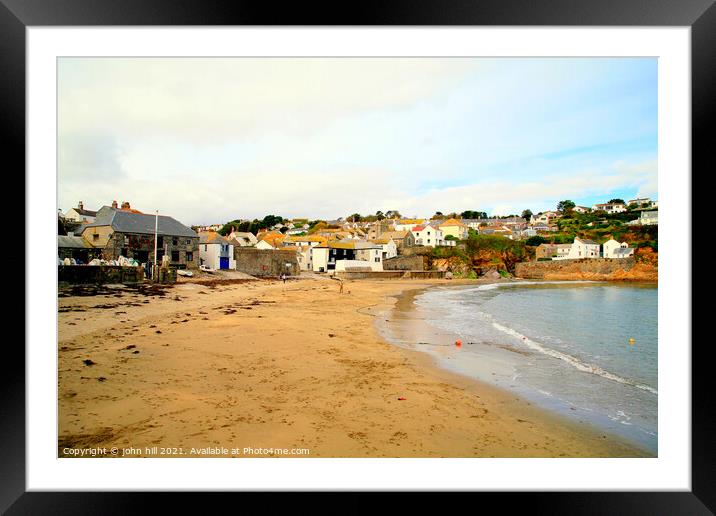 Cornish village beach. Framed Mounted Print by john hill