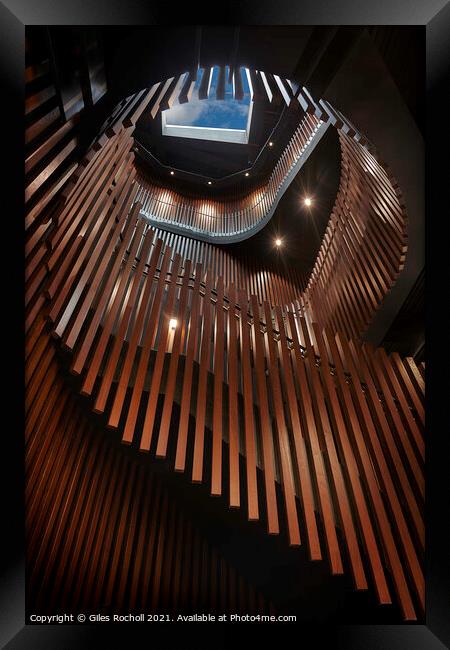 Modern spiral staircase art Framed Print by Giles Rocholl