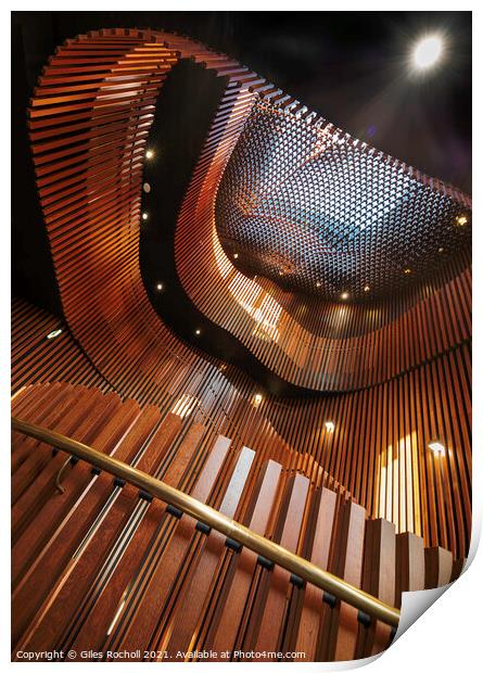 Modern spiral staircase art Print by Giles Rocholl