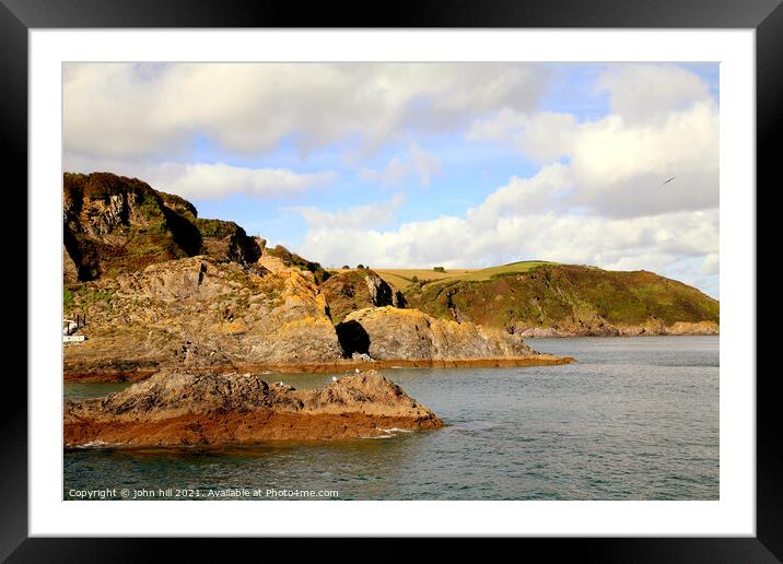 Cornish Coastline at Mevagissey Framed Mounted Print by john hill