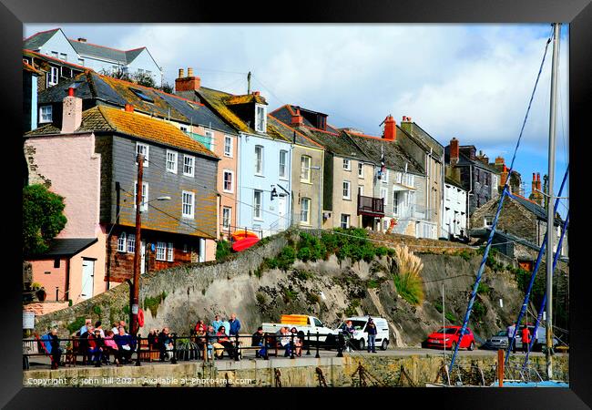 Cornish fishing cottages. Framed Print by john hill