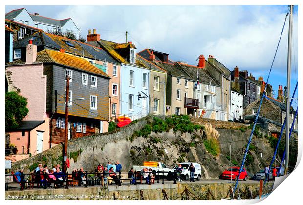 Cornish fishing cottages. Print by john hill