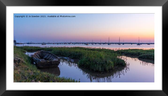 Sunset at Mersea island Framed Mounted Print by Jo Sowden