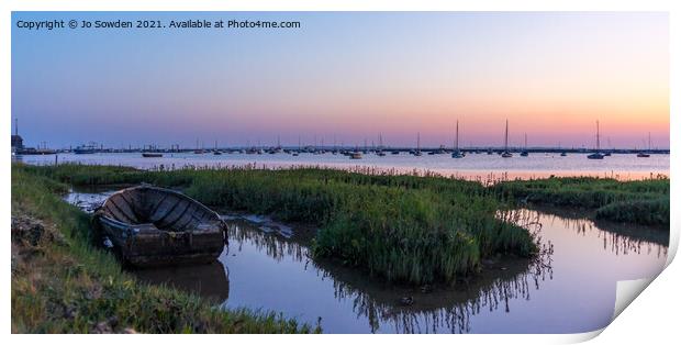 Sunset at Mersea island Print by Jo Sowden