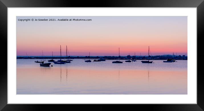 Panoramic sunset view, Mersea island Framed Mounted Print by Jo Sowden