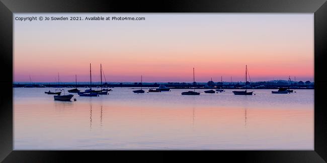 Panoramic sunset view, Mersea island Framed Print by Jo Sowden