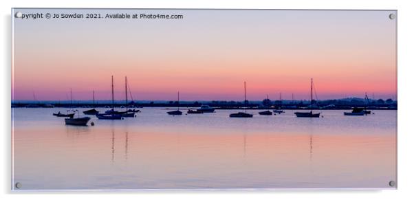 Panoramic sunset view, Mersea island Acrylic by Jo Sowden