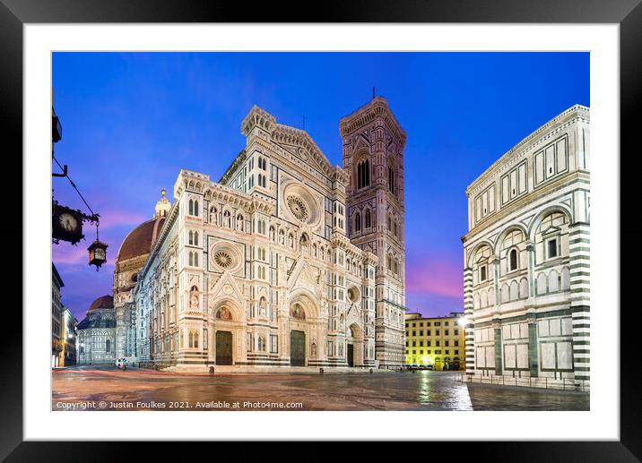 The Duomo, Florence, Tuscany, Italy Framed Mounted Print by Justin Foulkes