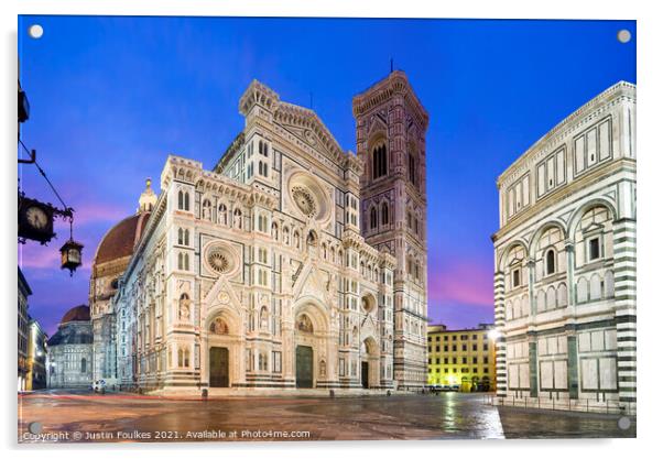 The Duomo, Florence, Tuscany, Italy Acrylic by Justin Foulkes