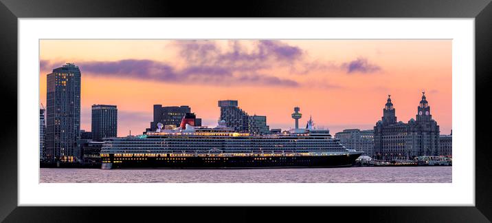 Queen Elizabeth cruise ship Framed Mounted Print by Kevin Elias
